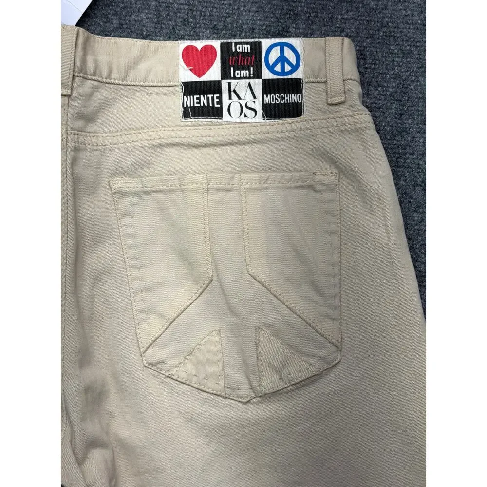 Moschino 30 Years Mens Jeans IT 48 US 32 Beige Slim Fit Stretch NWT NEW